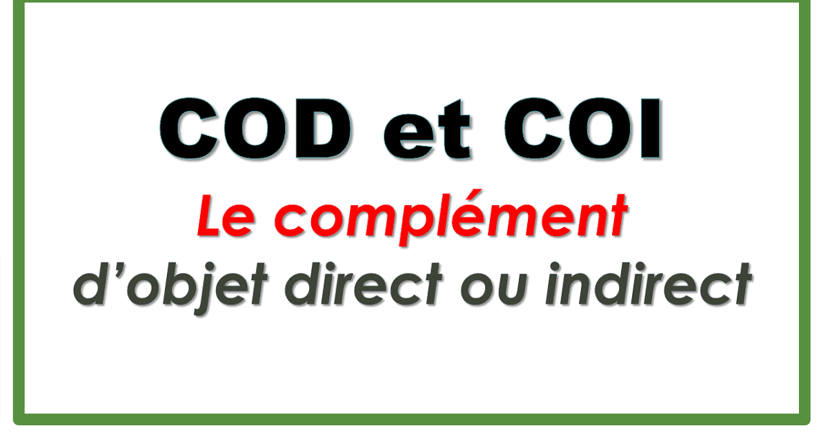 Les compléments d'objets