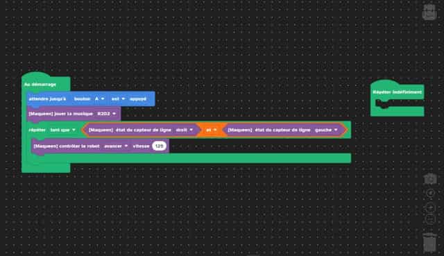 Suivre une ligne et s'arrêter devant un obstacle